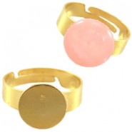Metalen ring voor ±10 - 12mm cabochon Goud